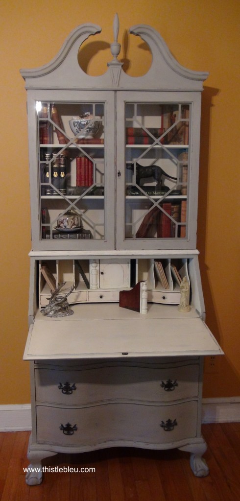 Secretary/Desk in French Linen and Old White